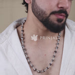 Rudraksha with Om Cap Silver Mala