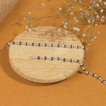 Black Beads Embedded in Silver Nazariya for Kids