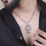 Om Trishul Rudraksha Silver Pendant