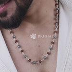 Rudraksha With Jay Shree Ram Beads Silver Mala