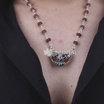 1 Mukhi Rudraksha with Adiyogi Silver Cap Pendant and Rudraksha mala