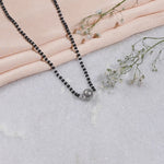 Real Black Beads Mangal Sutra with Silver Circular Pendant for Women