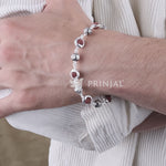 Rudraksha Capping Silver Jay Shree Ram Silver Bracelet