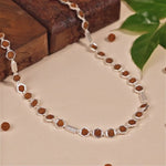 Rudraksha Silver Mala (Hexagon Ring With Cylinder)