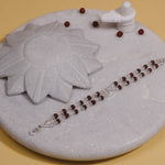 Rudraksha Silver Square Diamond Om double Line Bracelet