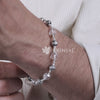 Sphatik Diamond Cut Beads With Om Silver Beads Bracelet