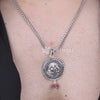 Sacred Surya Om Rudraksha Silver Pendant