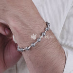 Om Namah Shivay Silver Bead Bracelet