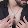 Om Rudraksha Beads Silver Pendant