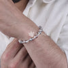 Sphatik with Om Silver Beads Bracelet