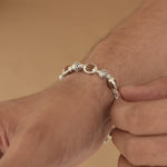 Rudraksha Silver Om Beads Capping Bracelet