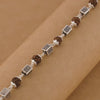Rudraksha Silver Square Cylinder Bracelet.