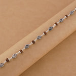 Rudraksha Silver Marquise Beads Bracelet.
