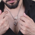 Shiva Trishul Rudraksha Silver Pendant