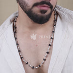 Karungali Silver Mala with Filigree Oval Beads