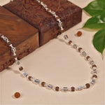 Rudraksha Silver Mala (Square Bead)