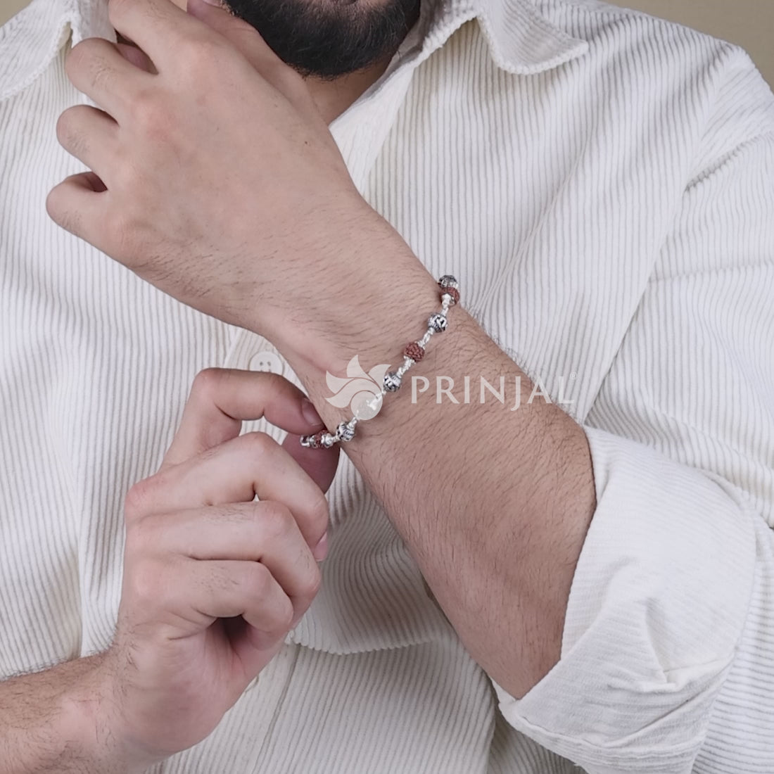 Rudraksha With Jay Shree Ram Bead Bracelet
