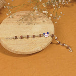 Rudraksha Silver Bracelet with Colorful Mickey Mouse Single Line for Kids