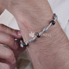 Karungali with Hollow Oval Silver Bracelet