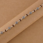 Rudraksha Silver Hollow Round Beads Bracelet.