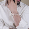 Rudraksha Silver Round Frame Bracelet