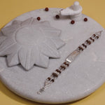 Rudraksha Silver Bracelet with Om Namah Shivaay in Rectangular Sphere Double Line