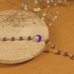 Rudraksha Silver Bracelet with Teddy and Moon Single Line for Kids