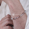 Rudraksha with Sphatik Diamond Cut Beads Silver Bracelet