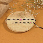 Real Black Beads Pink Ganesh Silver Nazariya for Kids
