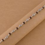 Rudraksha Silver Hollow Oval Beads Bracelet.