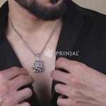 Maa Durga Silver Pendant