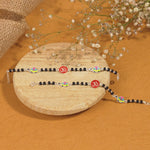 Black Beads Multicolor Tortoise Om Silver Nazariya for Kids