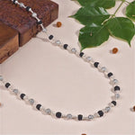 Black Rudraksha with Om Namah Shivaya Silver Beads Mala