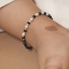Real Black and Silver Beads Pattern Nazariya for Kids