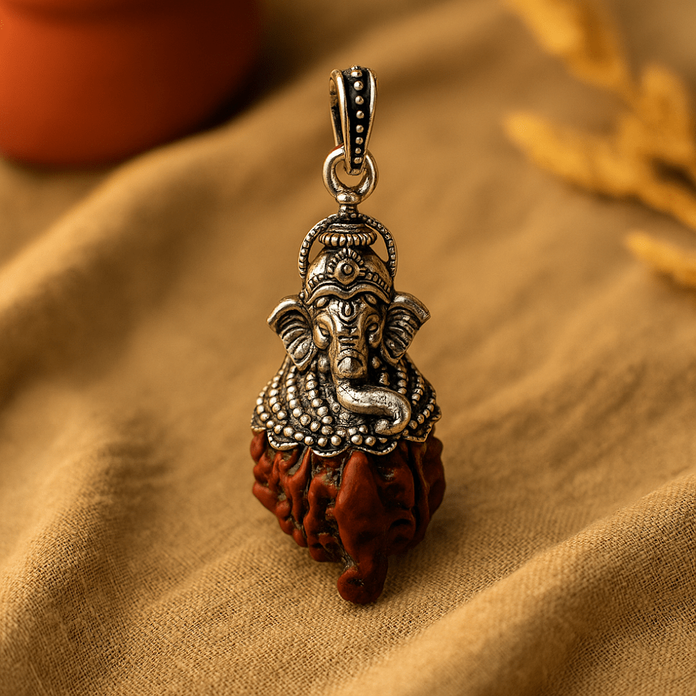 Ganesh Mukhi Rudraksha Pendant in Silver
