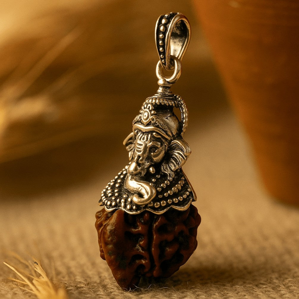 Ganesh Mukhi Rudraksha Pendant in Silver